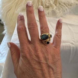 Elegant Gold and Blue Stone Ring